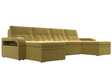 П-образный диван Лига-035 мини, Желтый (микровельвет) в Артеме