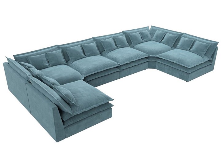 Большой П-образный диван Лига-040, Бирюзовый (велюр) в Находке - изображение 4