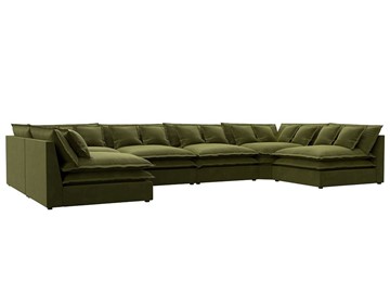 Большой П-образный диван Лига-040, Зеленый (микровельвет) в Уссурийске