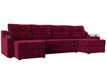 П-образный диван Сенатор, Бордовый (Микровельвет) боннель в Уссурийске