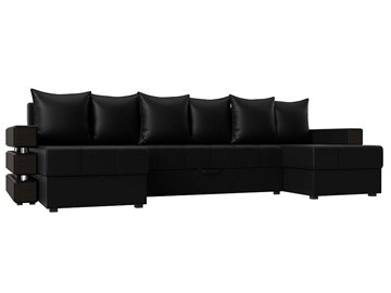 П-образный диван Венеция боннель, Черный (Экокожа) в Артеме