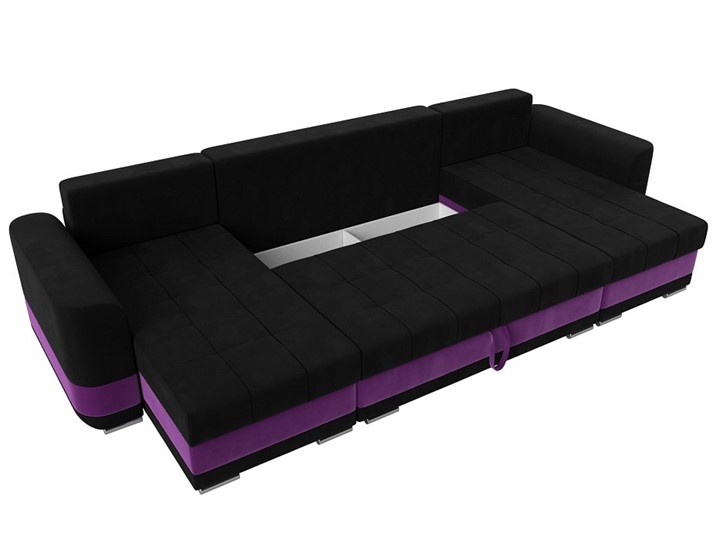 П-образный диван Честер, Черный/фиолетовый (вельвет) во Владивостоке - изображение 6