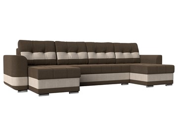 П-образный диван Честер, коричневый/бежевый (рогожка) в Уссурийске