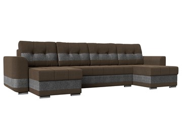 П-образный диван Честер, Коричневый/серый (рогожка) в Уссурийске
