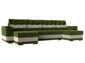 П-образный диван Честер, Зеленый/бежевый (вельвет) в Уссурийске