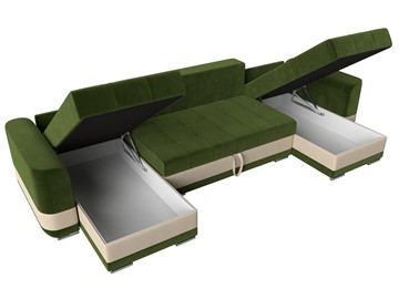 П-образный диван Честер, Зеленый/бежевый (вельвет/экокожа) во Владивостоке - предосмотр 5