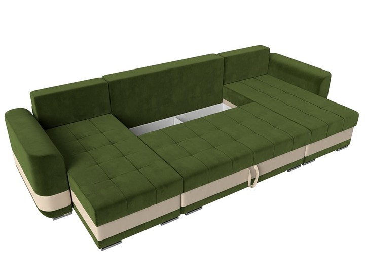 П-образный диван Честер, Зеленый/бежевый (вельвет/экокожа) во Владивостоке - изображение 6