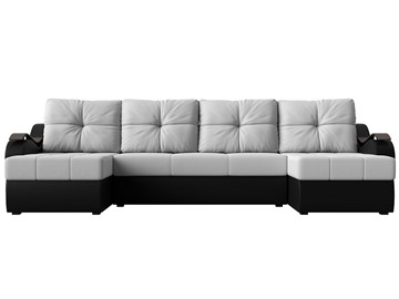 П-образный диван Меркурий П, Белый/черный (экокожа) во Владивостоке - предосмотр 1