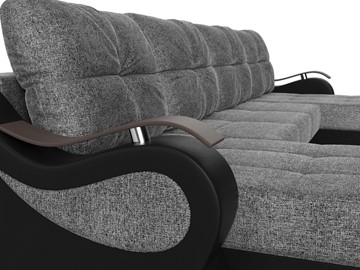 П-образный диван Меркурий П, Серый/черный (рогожка/экокожа) в Уссурийске - предосмотр 3