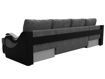 П-образный диван Меркурий П, Серый/черный (рогожка/экокожа) в Уссурийске - предосмотр 7