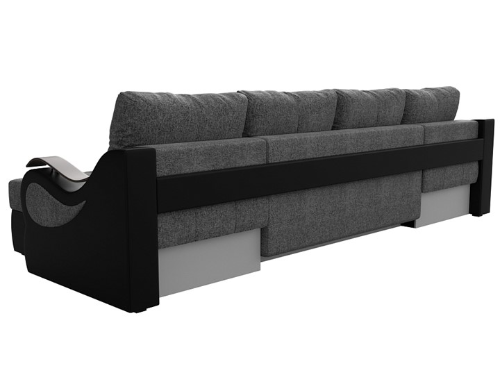 П-образный диван Меркурий П, Серый/черный (рогожка/экокожа) в Уссурийске - изображение 7