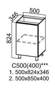 Кухонная тумба Модус, C500(400), галифакс в Находке - предосмотр