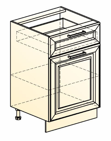 Кухонная тумба Мишель L500 (1 дв. гл. 1 ящ.) эмаль (белый/белый) во Владивостоке - изображение 1