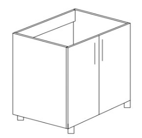 Кухонный шкаф двухдверный под накладную мойку Некст МДФ  Б23 МДФ  премиум, глянец, металик в Находке