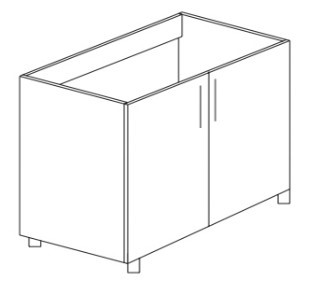 Кухонный шкаф двухдверный под накладную мойку Некст МДФ Б24 МДФ  премиум, глянец, металик в Артеме