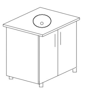 Кухонный шкаф двухдверный под врезную мойку Некст МДФ  Б25 МДФ  матовый без столешницы в Артеме