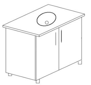 Кухонный шкаф двухдверный под врезную мойку Некст МДФ  Б26 МДФ  премиум, глянец, металик в Артеме