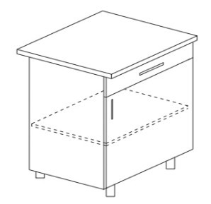 Напольный шкаф однодверный с ящиком Некст МДФ Б9 МДФ премиум, глянец, металик в Находке
