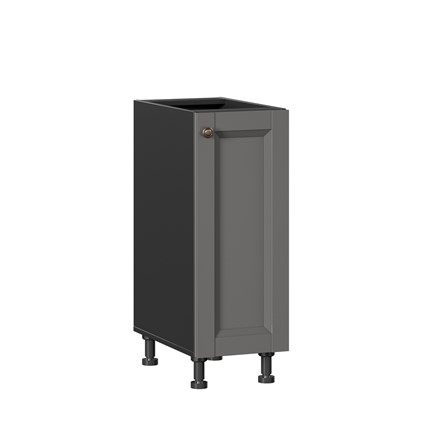 Кухонная тумба Амели-3 300 ЛД 299.010.000.002, Чёрный/Оникс серый в Уссурийске - изображение
