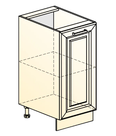 Кухонная тумба Атланта L300 (1 дв. гл.) эмаль (белый/белый глянец патина золото) во Владивостоке - изображение 1