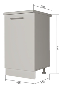 Кухонная тумба Н 45, МДФ Розовый шагрень/Белый в Артеме