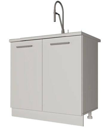 Кухонная тумба НМ 80, Сатин/Белый в Артеме - изображение