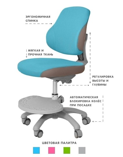 Кресло Holto-4F голубое во Владивостоке - изображение 3