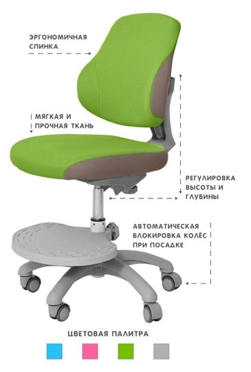 Кресло детское Holto-4F зеленое во Владивостоке - изображение 2