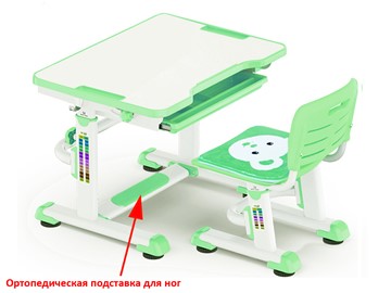 Растущий стол и стул Mealux BD-08 Teddy, green, зеленая в Находке