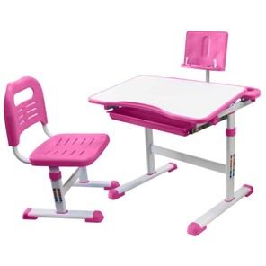 Детский стол-трансформер с подставкой и стулом, Holto SET-17A, Розовый в Артеме - предосмотр
