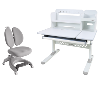 Комплект парта + кресло Nerine Grey +  Solerte Grey + чехол для кресла в подарок! в Артеме - предосмотр