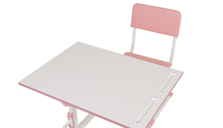 Комплект детской мебели POLINI Kids Растущая парта-трансформер М1 и стул регулируемый L Белый-розовый в Артеме - изображение 8