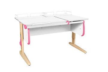 Растущий стол 1/75-40 (СУТ.25) + Polka_z 1/600 (2шт) белый/бежевый/розовый во Владивостоке
