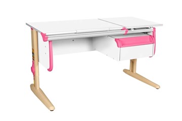 Растущий стол 1/75-40 (СУТ.25) + Tumba 1 Белый/Бежевый/розовый в Артеме