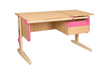 Детский стол-трансформер 1/75-40 (СУТ.25) + Tumba 1 Бежевый/Бежевый/Розовый в Находке