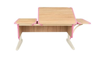 Детский стол-трансформер 4/75-40 (СУТ.42)  + Polka_b 4/550 Дуб сонома/бежевый/розовый во Владивостоке