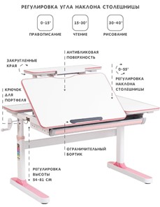 Парта-трансформер Rifforma - 100А, Белый + Розовый во Владивостоке - предосмотр 5