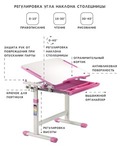 Комплект растущей мебели SET Holto-2А розовый во Владивостоке - предосмотр 6