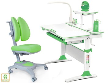 Растущая парта + стул Комплект Mealux EVO Evo-30 Z (арт. Evo-30 Z + Y-115 KZ), серый, зеленый в Артеме