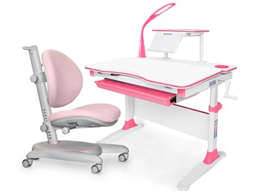 Растущая парта + стул Комплект Mealux EVO Evo-30 PN (арт. Evo-30 PN + Y-508 KP), серый, розовый в Артеме