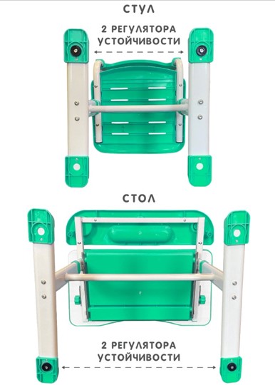 Комплект из растущих парты и стула SET HOLTO-17А, зеленый в Находке - изображение 12