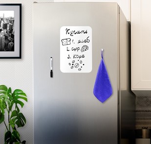 Магнитно-маркерная доска на холодильник BRAUBERG, 30х21 см с маркером, магнитом и салфеткой в Находке - предосмотр 2
