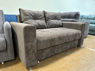 Прямой диван Комфорт 7 1200 ППУ+ЛАТЫ, широкий подлокотник Краш 33 корич в Уссурийске